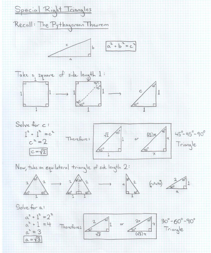 5 8 Special Right Triangles Worksheet%
